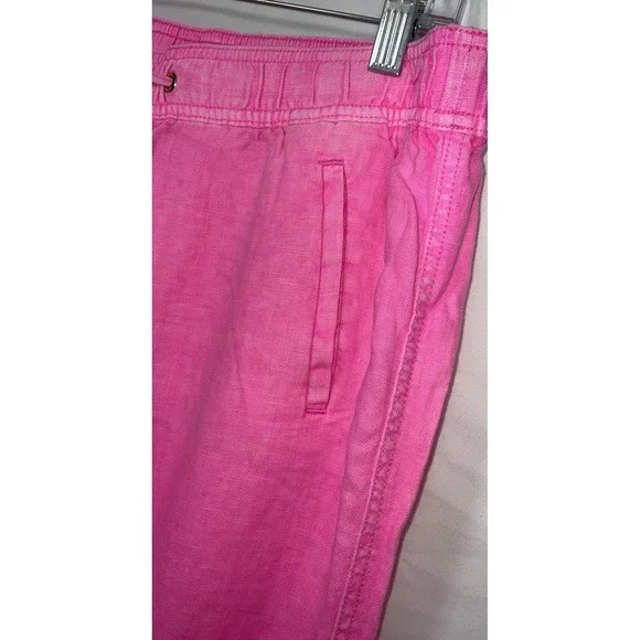 NWT Lilly Pulitzer Linen Taron Pants Pink Isle - Large (34" X 32") - Picture 3 of 7